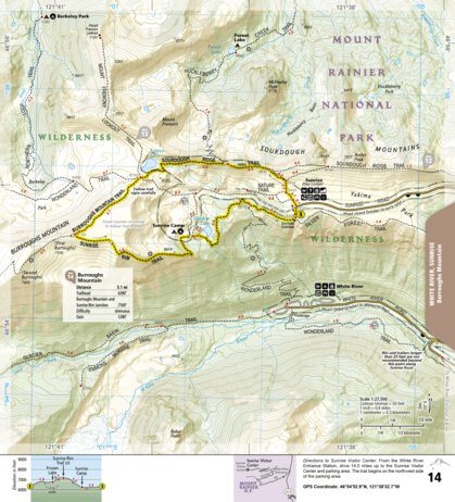 National Geographic 1715 Mt Rainier Day Hikes (map 14) digital map