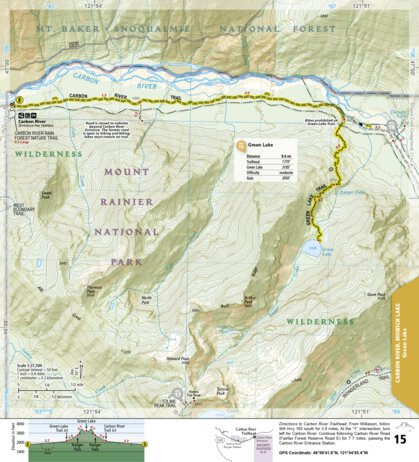 National Geographic 1715 Mt Rainier Day Hikes (map 15) digital map