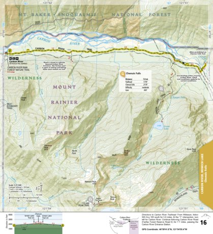 National Geographic 1715 Mt Rainier Day Hikes (map 16) digital map