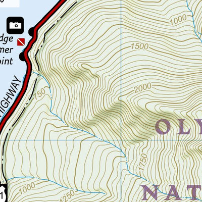 National Geographic 1716 Olympic Day Hikes (map 06) digital map