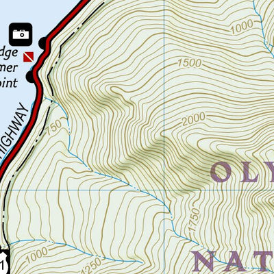National Geographic 1716 Olympic Day Hikes (map 07) digital map