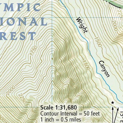 National Geographic 1716 Olympic Day Hikes (map 15) digital map