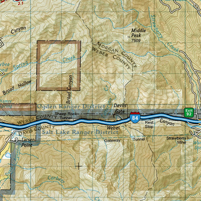 National Geographic 700 Ogden, Monte Cristo Range (south side) digital map