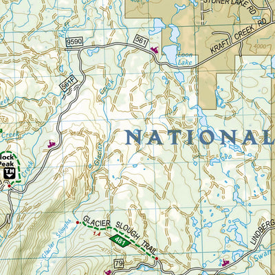 National Geographic 724 Missoula, Mission Mountains (north side) digital map