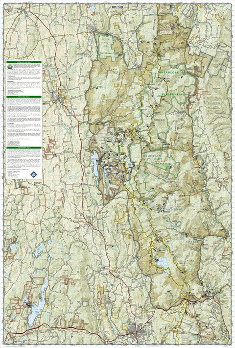 National Geographic 747 Green Mountain National Forest North [Moosalamoo National Recreation Area, Rutland] (west side) digital map