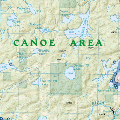 National Geographic 753 Boundary Waters West [Canoe Area Wilderness, Superior National Forest] (east side) digital map