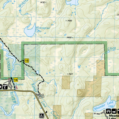National Geographic 753 Boundary Waters West [Canoe Area Wilderness, Superior National Forest] (west side) digital map