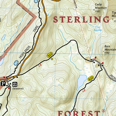 National Geographic 756 Harriman, Bear Mountain, Sterling Forest State Parks (south side) digital map