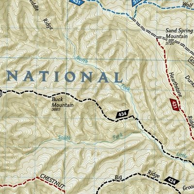 National Geographic 791 Staunton, Shenandoah Mountain [George Washington and Jefferson National Forests] (east side) digital map