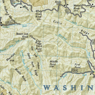 National Geographic 792 Massanutten and Great North Mountains [George Washington National Forest] (west side) digital map