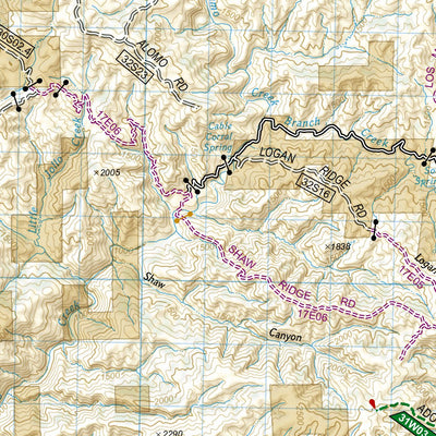 National Geographic 813 Los Padres National Forest West (north side) digital map