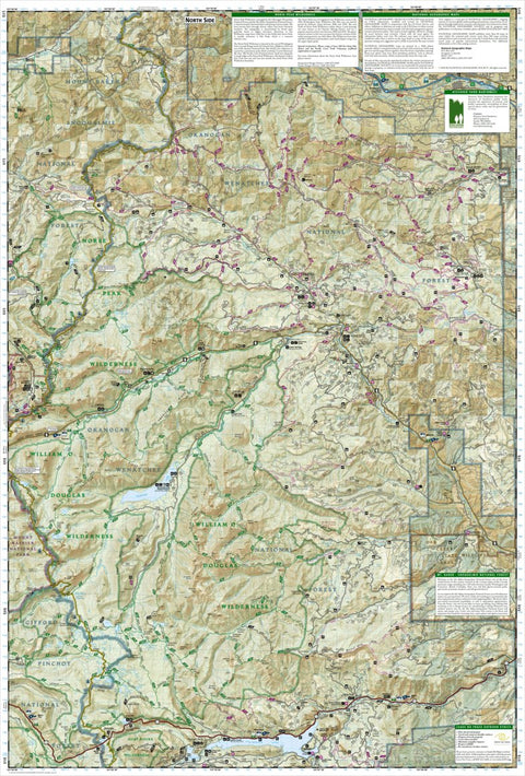 National Geographic 823 Goat Rocks, Norse Peak and William O. Douglas Wilderness Areas (north side) digital map