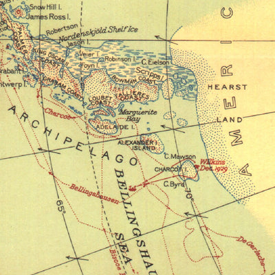 National Geographic Antarctic Regions 1932 digital map