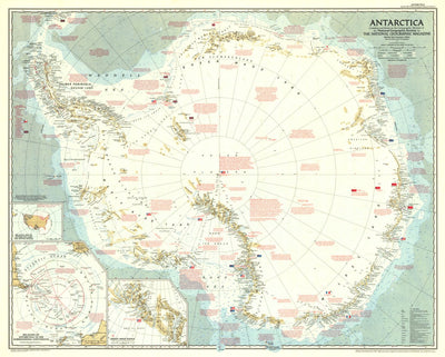 National Geographic Antarctica 1957 digital map