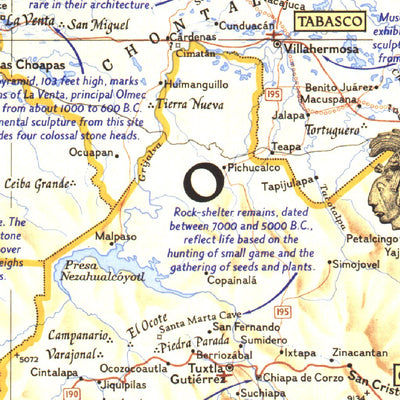 National Geographic Archeological Map Of Middle America, Land Of The Feathered Serpent digital map