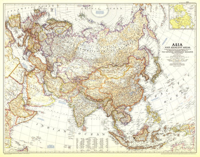 National Geographic Asia & Adjacent Areas 1951 digital map