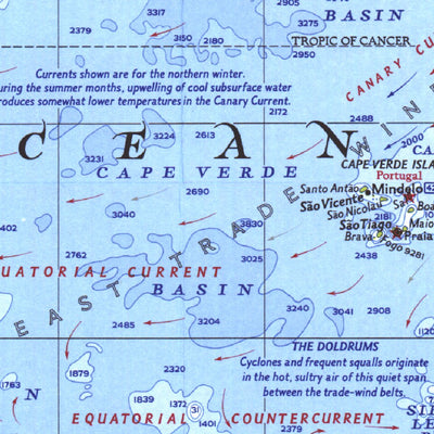 National Geographic Atlantic Ocean Floor 1968 digital map