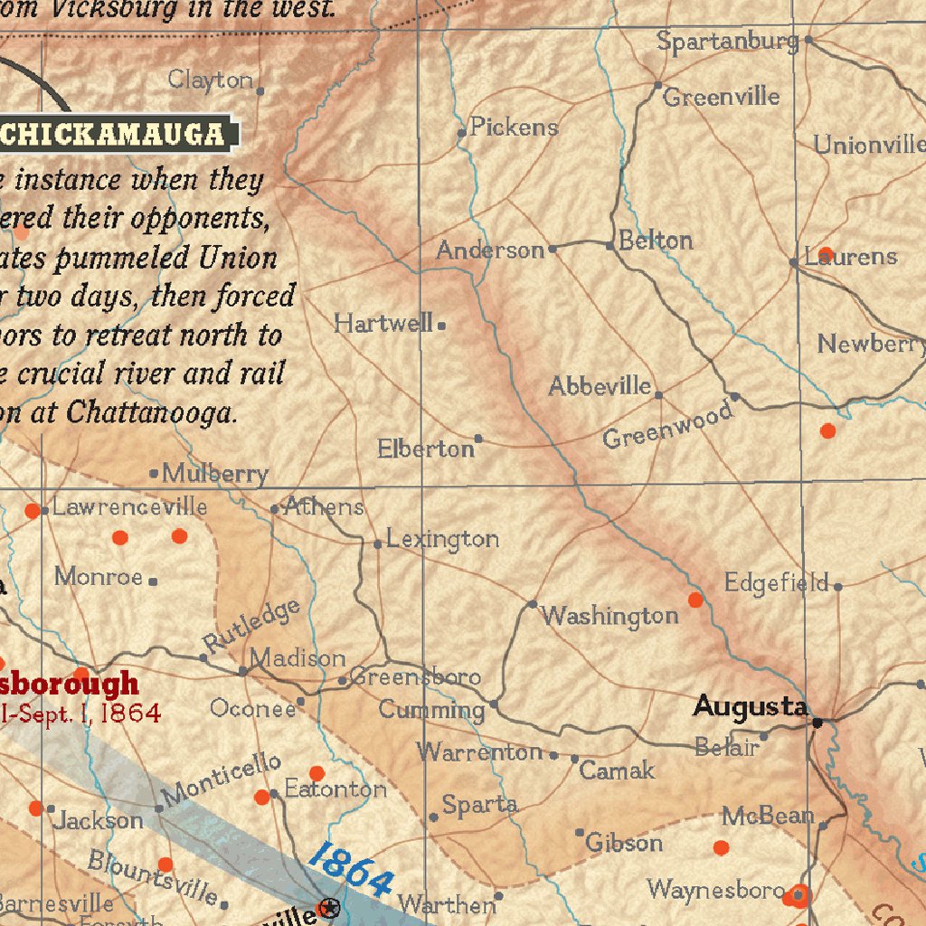 2005 Map Battles of the Civil War 2005 Map by National Geographic | Avenza Maps