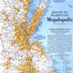 National Geographic Boston To Washington Megalopolis digital map