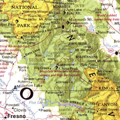 National Geographic California & Nevada 1974 digital map