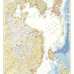 National Geographic China Coast & Korea 1953 digital map