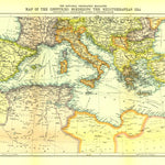 National Geographic Countries Bordering The Mediterranean Sea 1912 digital map