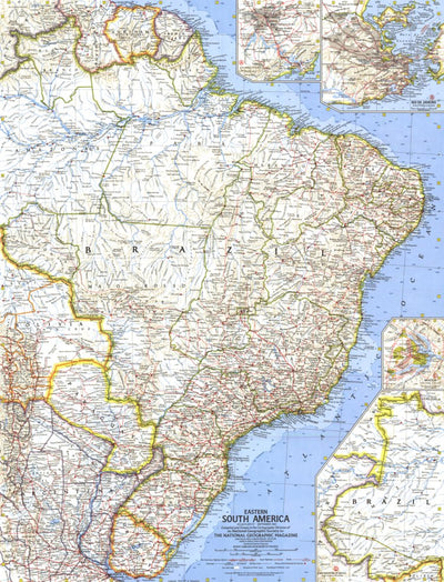 National Geographic Eastern South America 1962 digital map