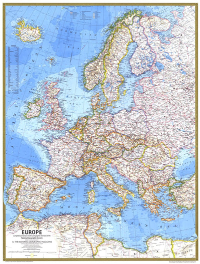 National Geographic Europe 1977 digital map