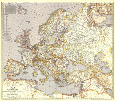 National Geographic Europe & The Near East 1943 digital map