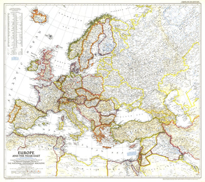 National Geographic Europe & The Near East 1949 digital map