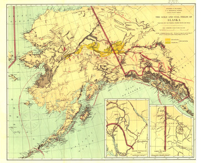National Geographic Gold & Coal Fields Of Alaska 1898 digital map