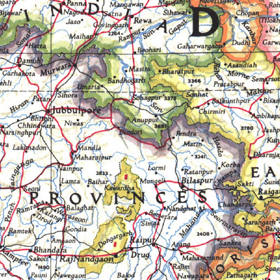 National Geographic India & Burma 1946 digital map