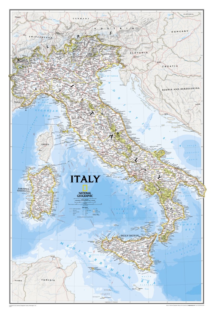 Italy Classic Map by National Geographic | Avenza Maps