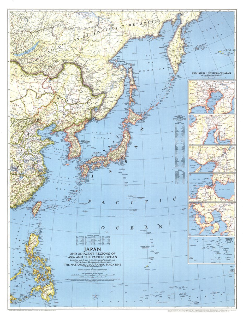 Japan 1944 Map by National Geographic | Avenza Maps