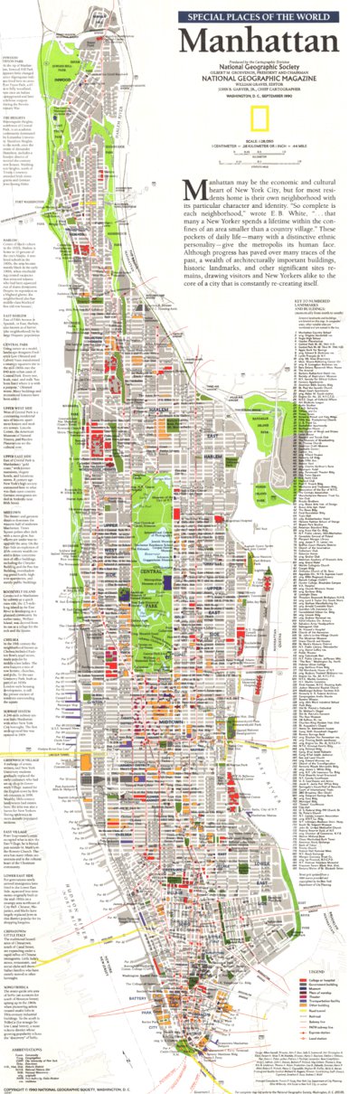National Geographic Manhattan 1990 digital map