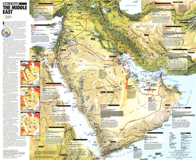 National Geographic Middle East: States In Turmoil 1991 digital map