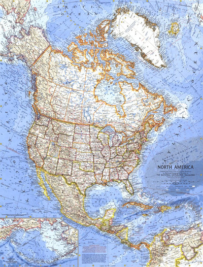 National Geographic North America 1964 digital map
