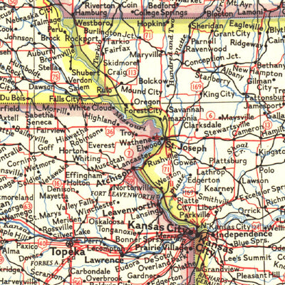 National Geographic North Central United States 1958 digital map
