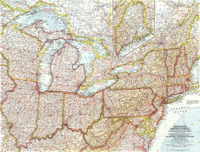 National Geographic Northeastern United States 1959 digital map