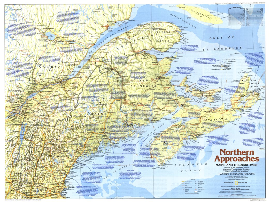 Northern Approaches Maine to the Maritimes 1985 Map by National ...