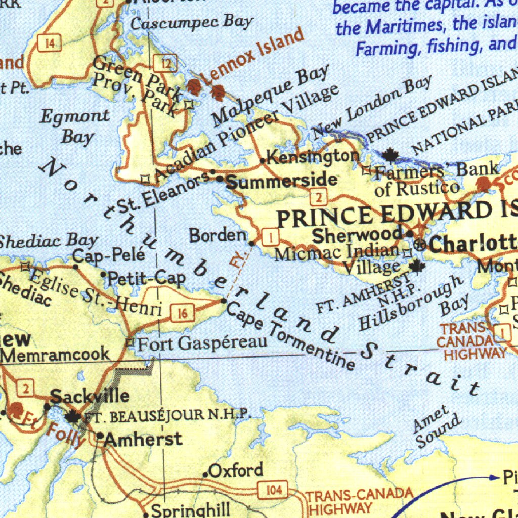 Northern Approaches Maine to the Maritimes 1985 Map by National 