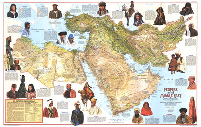 National Geographic Peoples Of The Middle East 1972 digital map
