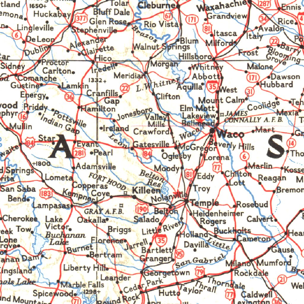 South Central United States 1961 Map By National Geographic 