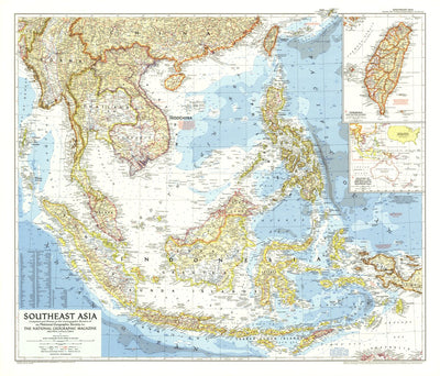 National Geographic Southeast Asia 1955 digital map