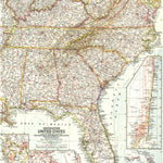 National Geographic Southeastern United States 1958 digital map