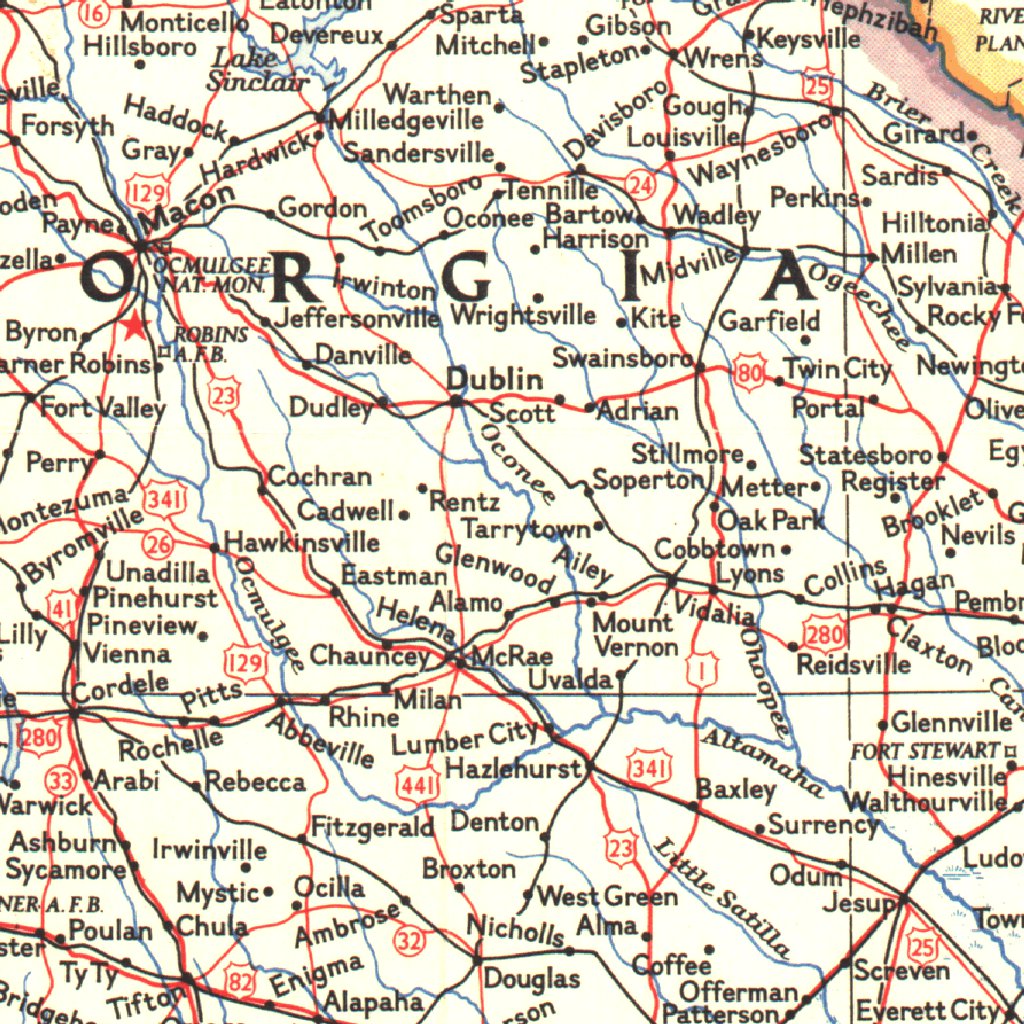 Southeastern United States 1958 Map by National Geographic  Avenza Maps