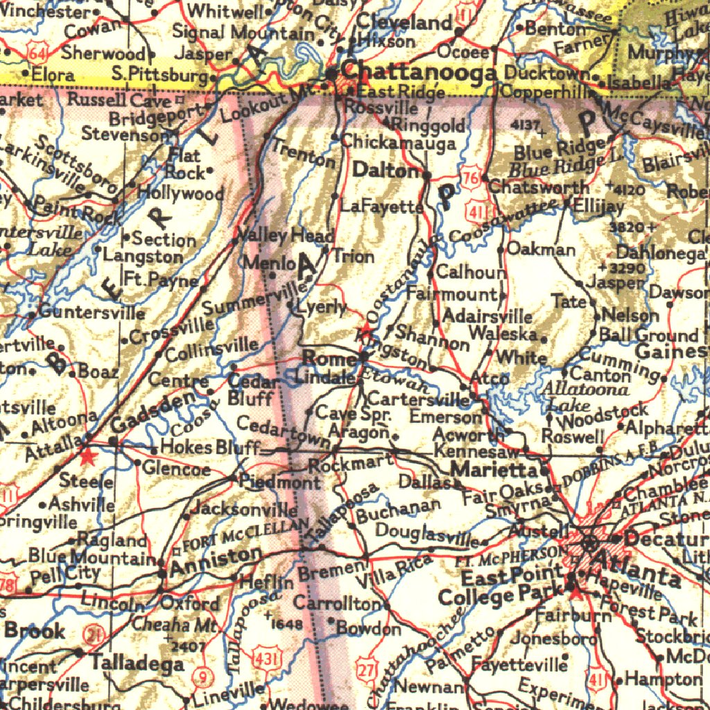 Southeastern United States 1958 Map by National Geographic | Avenza Maps