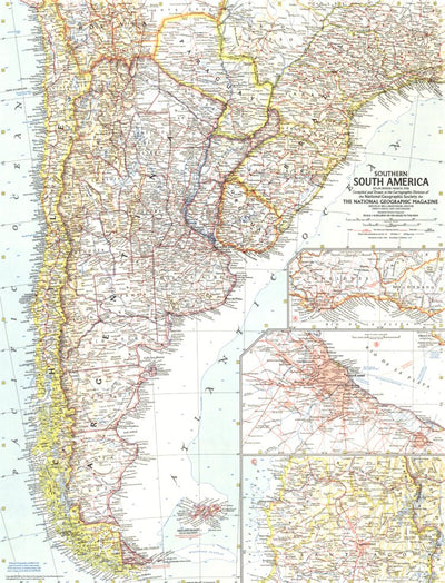 National Geographic Southern South America Map 1958 digital map