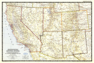 National Geographic Southwestern United States 1948 digital map