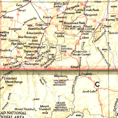 National Geographic Southwestern United States 1948 digital map